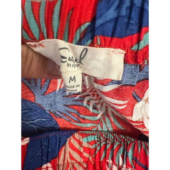 Easel Los Angeles Tropical Floral Print Asymmetrical Hem Midi Skirt Women's  M - Picture 3 of 6